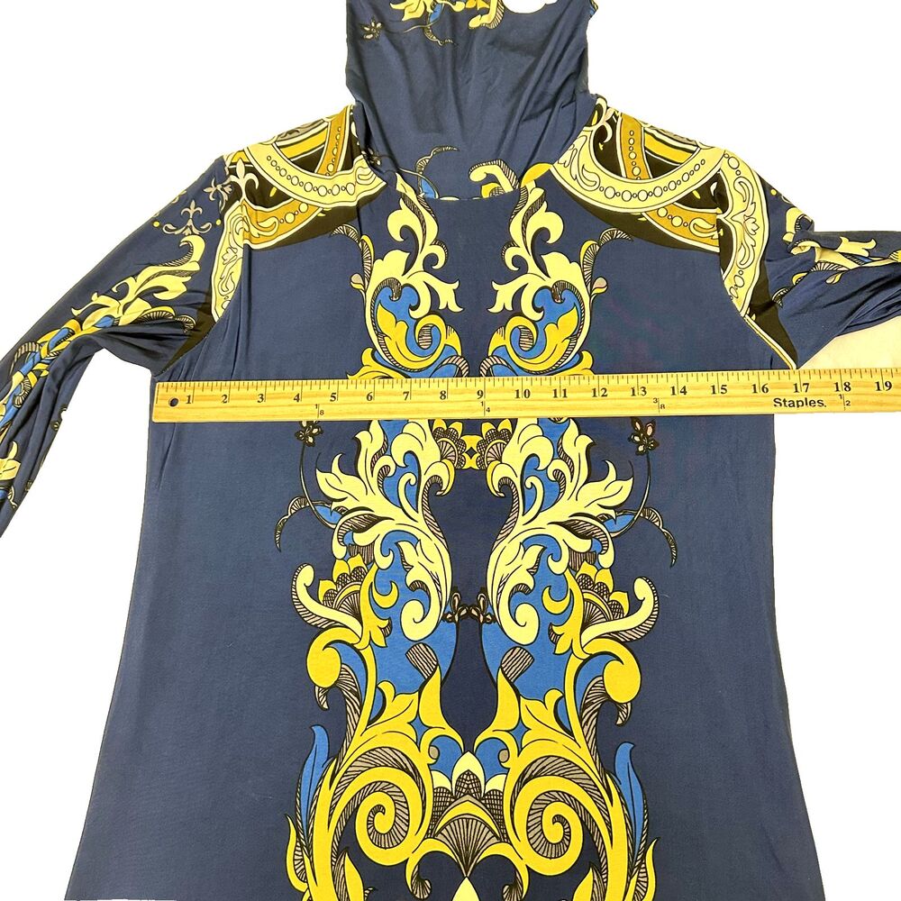 ANALILI Women's Blue Paisley Bodycon Long Sleeve Turtleneck Dress SZ M NWT - Picture 13 of 16